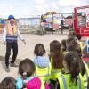 Dressed in high-vis vests which had been donated by the housebuilder earlier in the year, the pupils learnt about the safeguarding rules in place to protect members of the public, and about why children are more at risk of accidents on a construction site