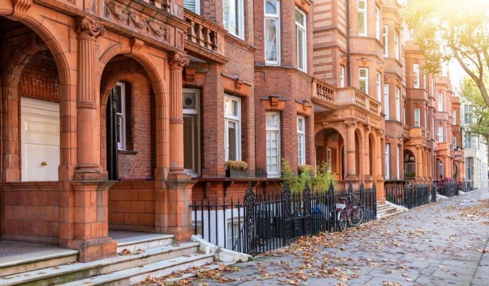 British Georgian houses in sunshine 