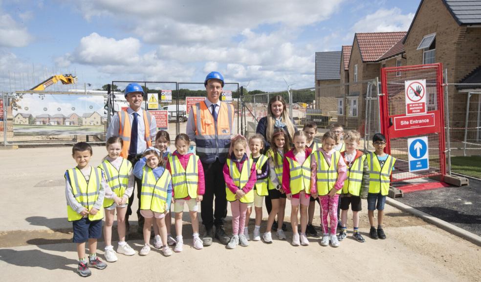 Senior Site Manager Alec Edwards safely guided the pupils around the safety zones on site, and introduced the youngsters to the dangers of the construction landscape and pointed out common safety signs that promote the ‘safety first’ message.