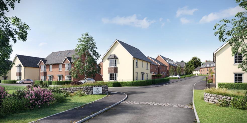 A CGI of the new homes at Willow Grange, Exeter, where work is now underway
