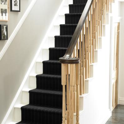 Black stairs and hallway trend